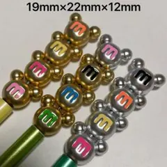 (現品限り値下げ)メタリックぷっくりmクマビーズ カスタムボールペン