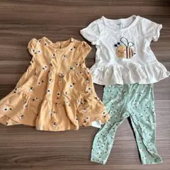 ベビー服 Tシャツ レギンス ワンピース 3点セット　9Mのサムネイル