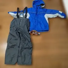 子供用スキーウェア、ゴーグル、セット