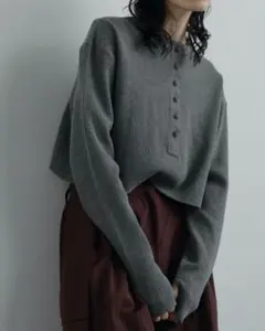 anuke Waffle Henley Tops アンヌーク ワッフルヘンリーのサムネイル
