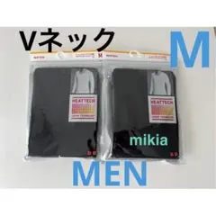 ユニクロ　UNIQLO ヒートテック　Vネック　メンズ　M 2枚　黒　最新