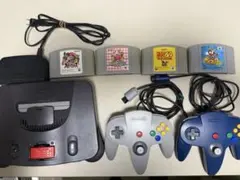 Nintendo 64 本体　拡張メモリ付属、ソフト4本　コントローラ　ドンキー