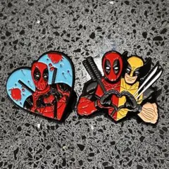 デッドプール ウルヴァリン ピンバッジ 2個セット マーベル