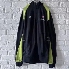 ニューバランス トラックジャケット ジャージ 黒×黄緑 L 古着 Y2Kのサムネイル