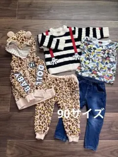 ベビー服まとめセット（レオパード・ボーダー・デニム）