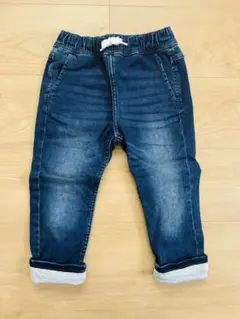 ☆H&M/エイチアンドエム☆裏地付き暖かデニムジーンズパンツ100☆