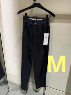 alo ロゴ入り ワイドパンツ ブラック M