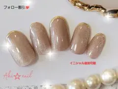 ネイルチップ レギュラーオーバル♥️ピンクベージュ　マグネットネイルNo.７