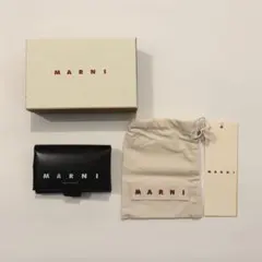 MARNI マルニ オリガミ 三つ折り 財布 ブラックのサムネイル
