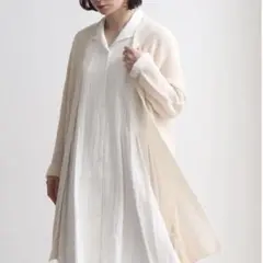 YUNI ユニ コットン和紙ロングカーディガン　トッパー　和紙　フリー