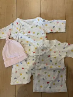 ミキハウス　短肌着　コンビ肌着　帽子　セット