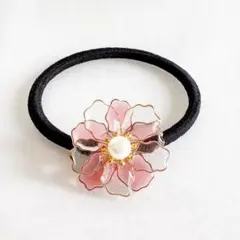 フリルお花*＊クリアピンクレッド＊*４タイプから選べる♪