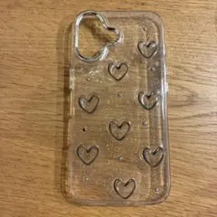 ハートデザインのクリアiPhoneケース