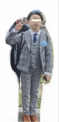 キッズ チェック柄 スーツ 3点セット