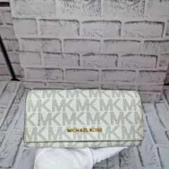 MICHAEL KORS　マイケルコース　MK　ロゴ　白　長財布