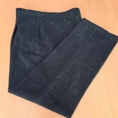 ダークグレー ワイドレッグ スラックス