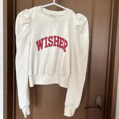 WISHER アイボリー クロップドスウェット