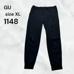 GU ジョガーパンツ ブラック XLサイズ 無地 シンプル長ズボン 古着 黒