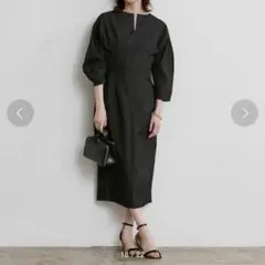 美品⭐︎Ur’s ブラック キーネック ブラック ワンピース S 涼しいのサムネイル