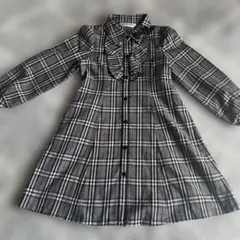 チェック柄 フリル付きワンピース　130cm