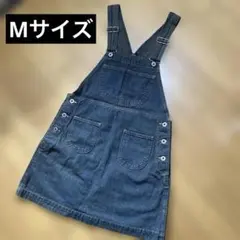 ダークデニム ジャンバースカート　サロペット　オーバーオール　M size