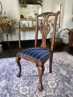 クラッシックダイニングチェア　ネイビー　①