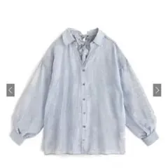 GRL ストライプ柄バックレースアップシアーシャツ［dk955］