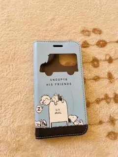 スヌーピー 手帳型ケース 青色