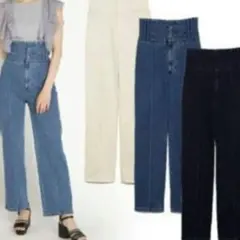 スナイデル インディコデニム 0 ハイウエストパンツ レースアップ 美品 格安♪