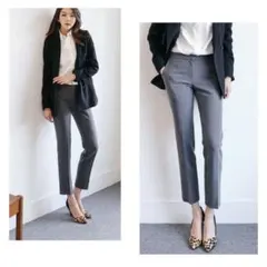 新品 9分丈パンツ テーパードパンツ スラックス シンプル フォーマル M