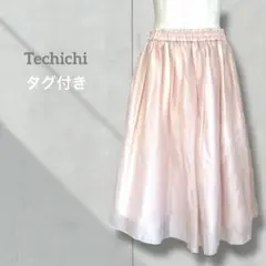 【テチチ】新品 スカート ゴムウエスト オーガンジー タックギャザー ピンクのサムネイル