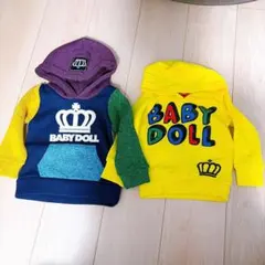 BABYDOLL カラフルフード付き トレーナー パーカー