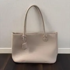 はるやま　ピンクベージュ ビジネスバッグ 外ポケット付き