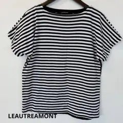 ロートレアモン　カットソー　ストライプ 半袖 ボーダー　花柄レース