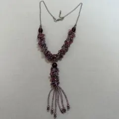 ハンドメイド 紫色とピンク色 ネックレス
