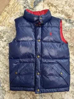 ⭐︎美品⭐︎Ralph Lauren ラルフローレン　ダウンベスト ネイビー/レッド 極美品】ラルフローレン ダウンベスト ネイビー 赤 - メルカリ
