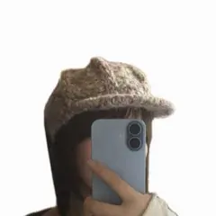 キャスケット 帽子 ケーブル編み ニット