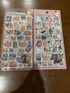 和柄　猫　柴犬　ボンボンドロップシール