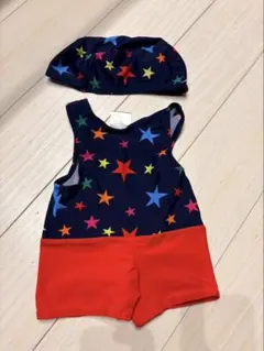 カラフル星柄 ベビー水着 70