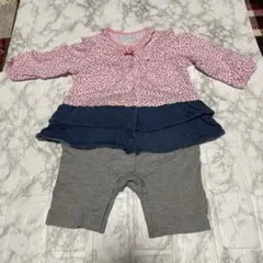 ミキハウス　80cm 花柄　　うさぎワッペン