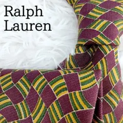 美品◎Ralph Lauren ラルフローレン ネクタイ 格子柄 パターン柄