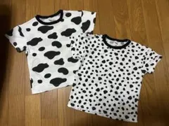 牛柄＆ヒョウ柄Tシャツ2枚セット