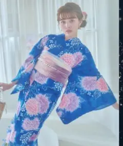 jewels ジュエルズ　ブルー紫陽花絞り柄浴衣　3点セット　浴衣セットのサムネイル