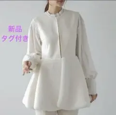 AMELY イレギュラーヘム ペプラム Vネック リブニット カーディガン