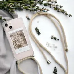 iPhone13mini ケース ベージュ インスタ映え ショルダーケース