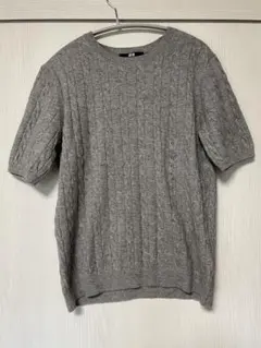 UNIQLO ケーブルクルーネックセーター XL グレー