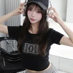 Darich シャイニーDDロゴコンパクトTシャツ ブラック