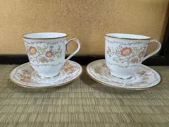 ノリタケ　デミタス　カップ&ソーサー　ペア　2客セット　ヴィンテージ