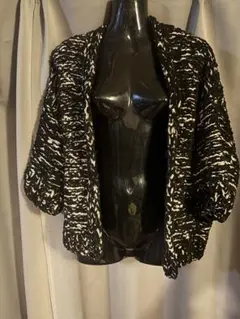 H&M カーディガン XS/S 黒と白の混合