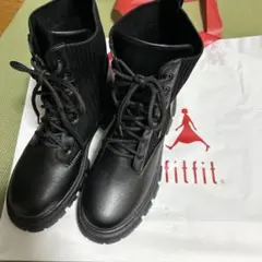 fitfit ニット使いレースアップブーツ　ブラックM 新品